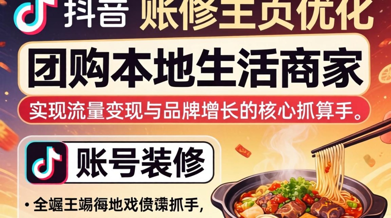 抖音美食团购与账号装修优化