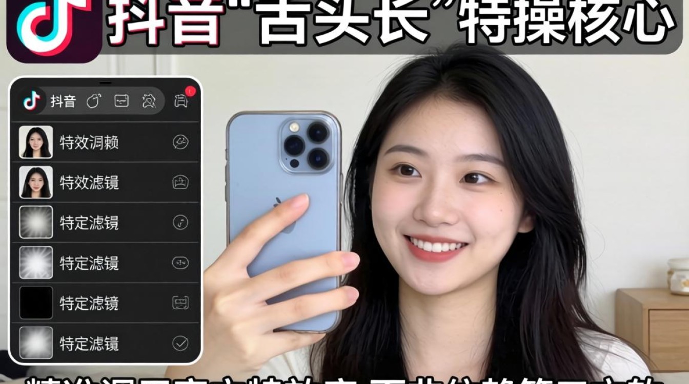 抖音舌头长特效怎么弄