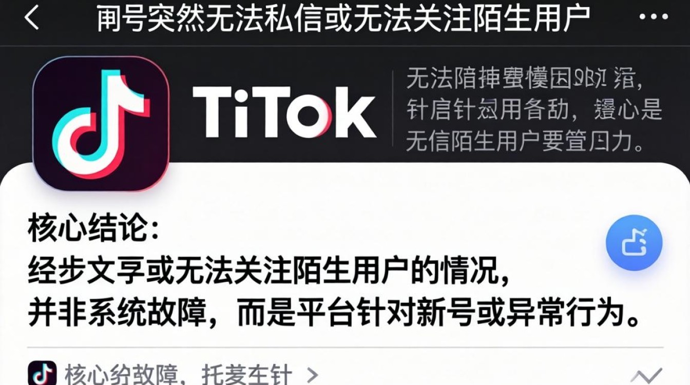 TikTok 无法私信无法关注怎么办
