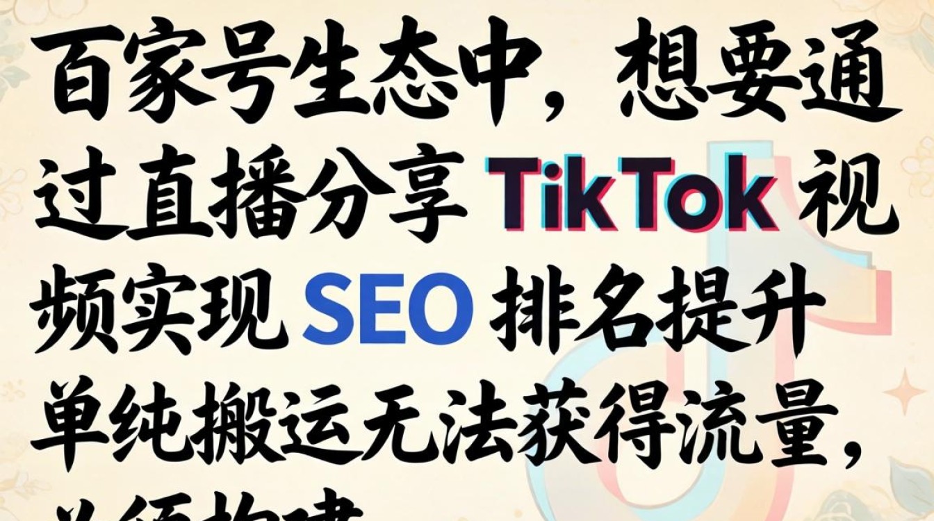 百家号直播分享TikTok视频如何SEO优化提升排名