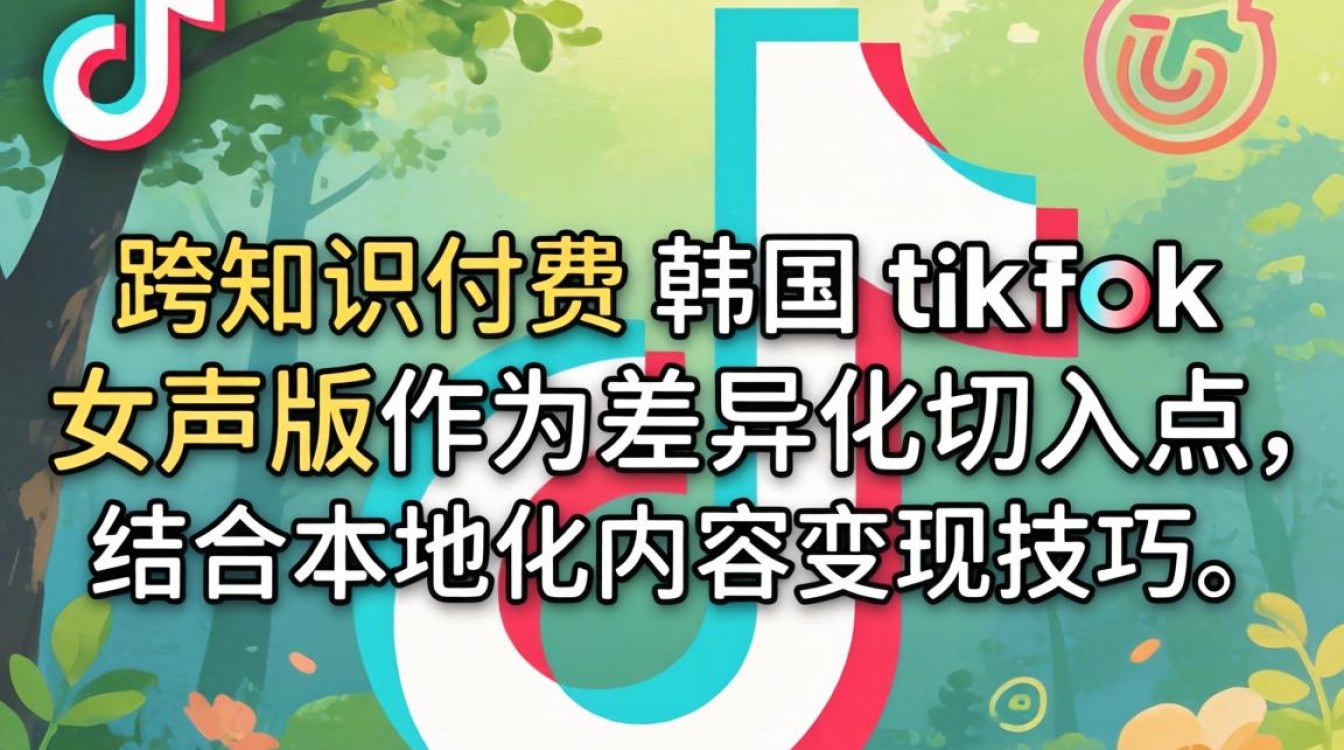 知识付费韩国 TikTok 女声版内容变现技巧