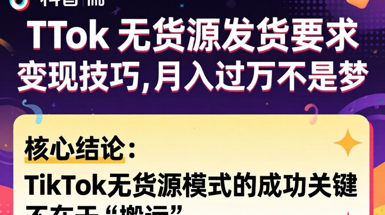 TikTok 无货源发货要求变现技巧