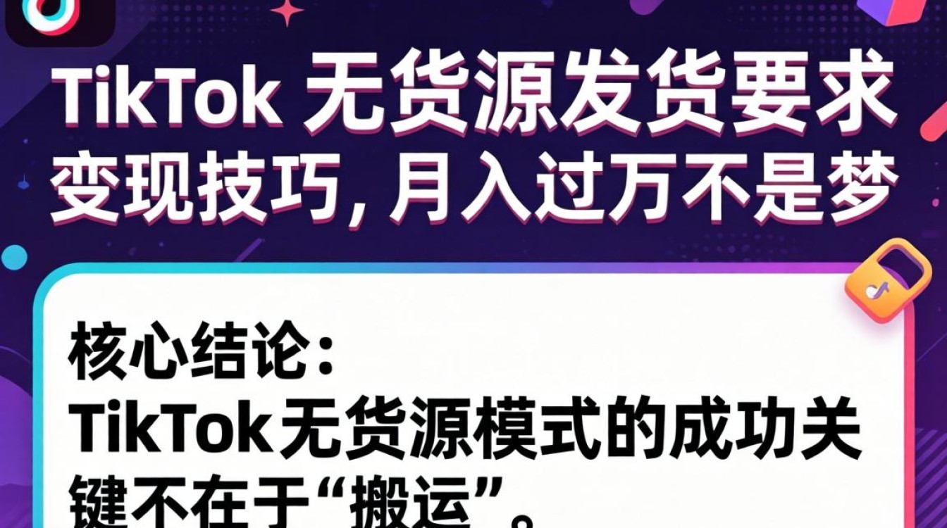 TikTok 无货源发货要求变现技巧