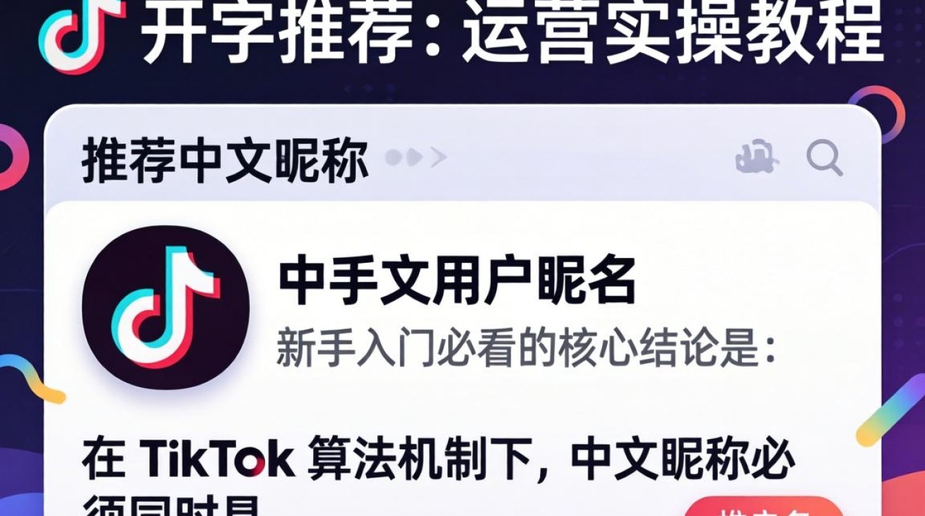 TikTok 推荐中文用户昵称怎么取