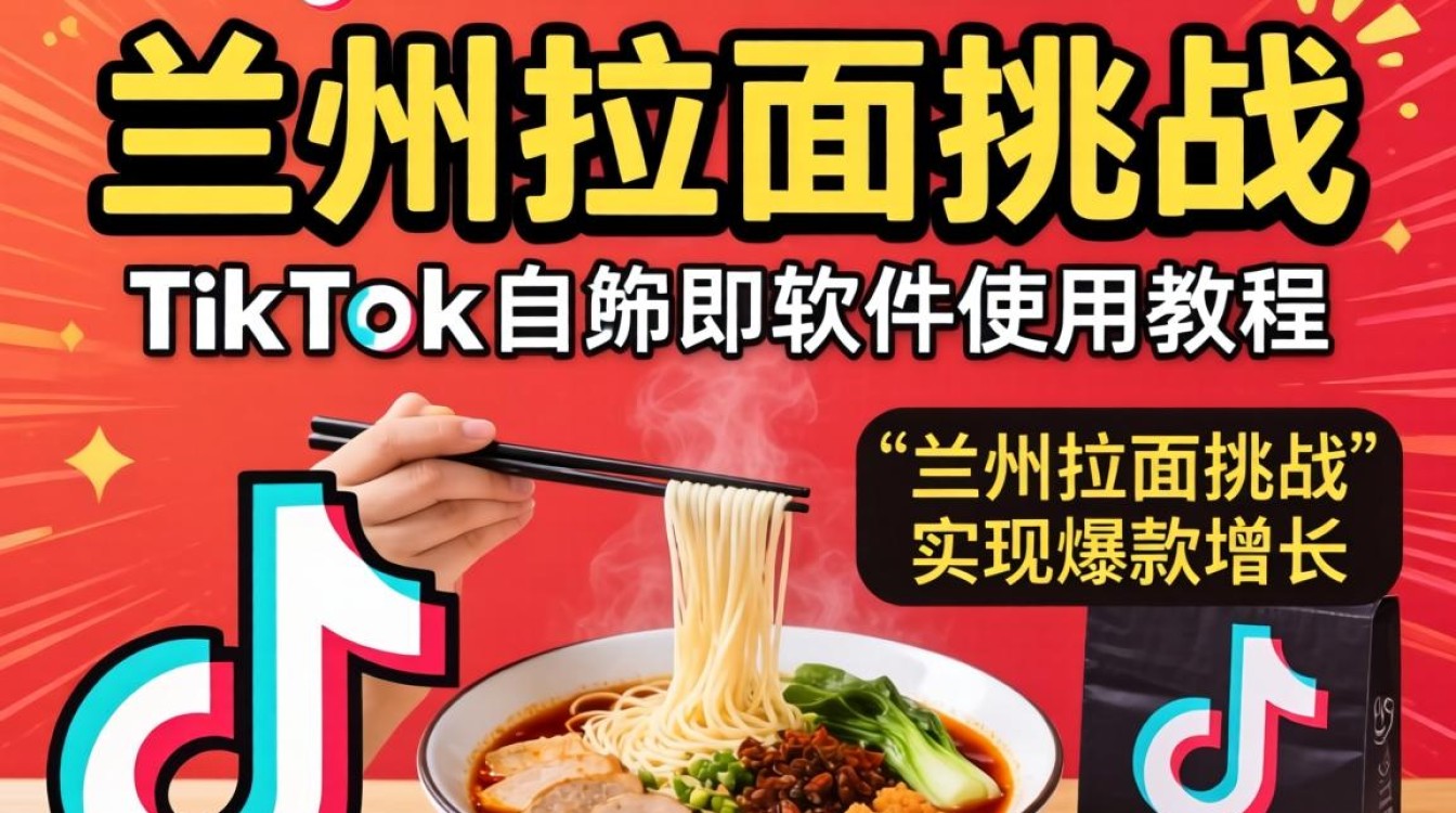 新手工具兰州拉面挑战走红tiktok软件使用教程