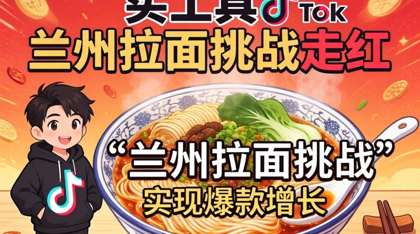 新手工具兰州拉面挑战走红tiktok软件使用教程