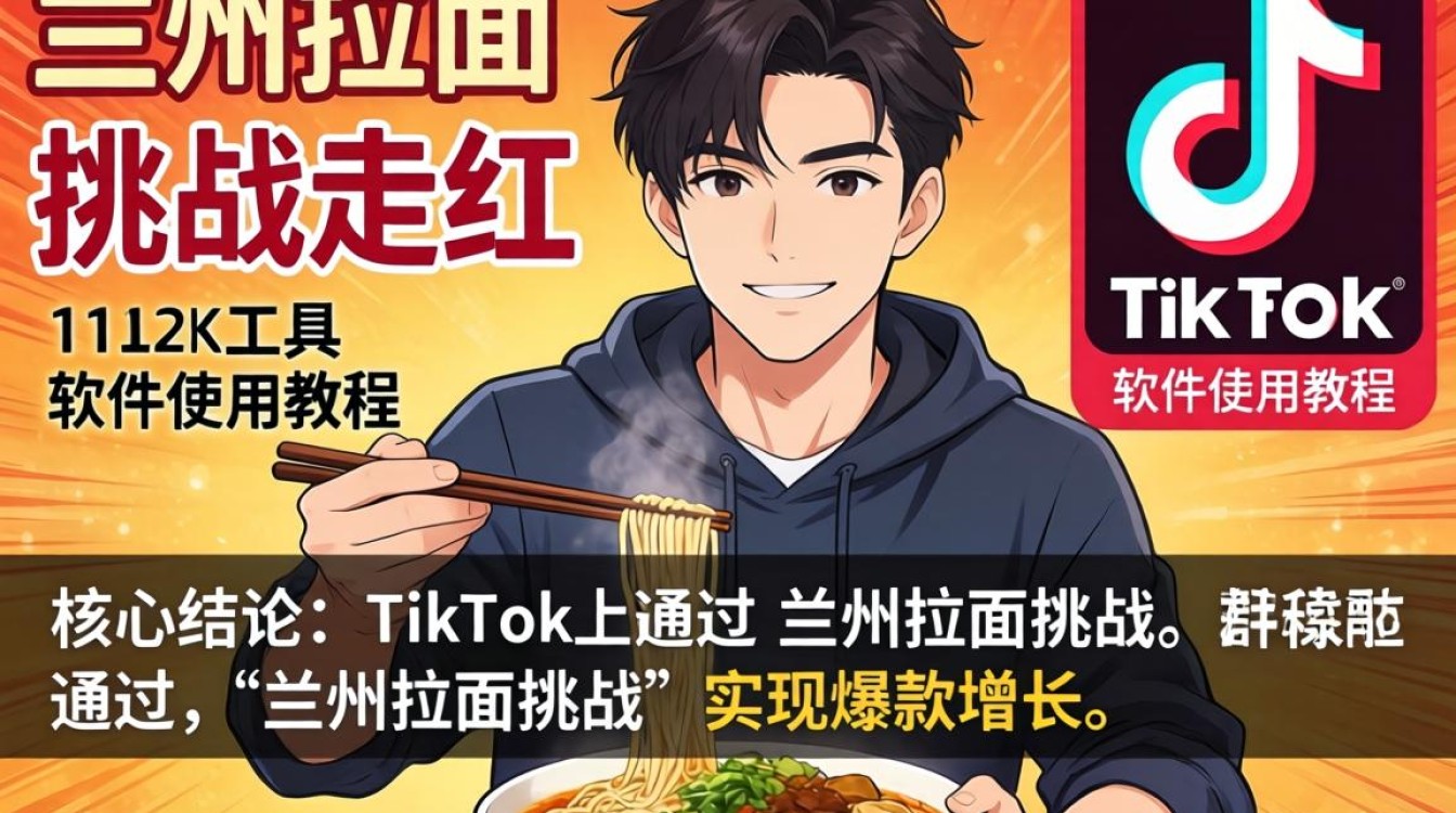 新手工具兰州拉面挑战走红tiktok软件使用教程