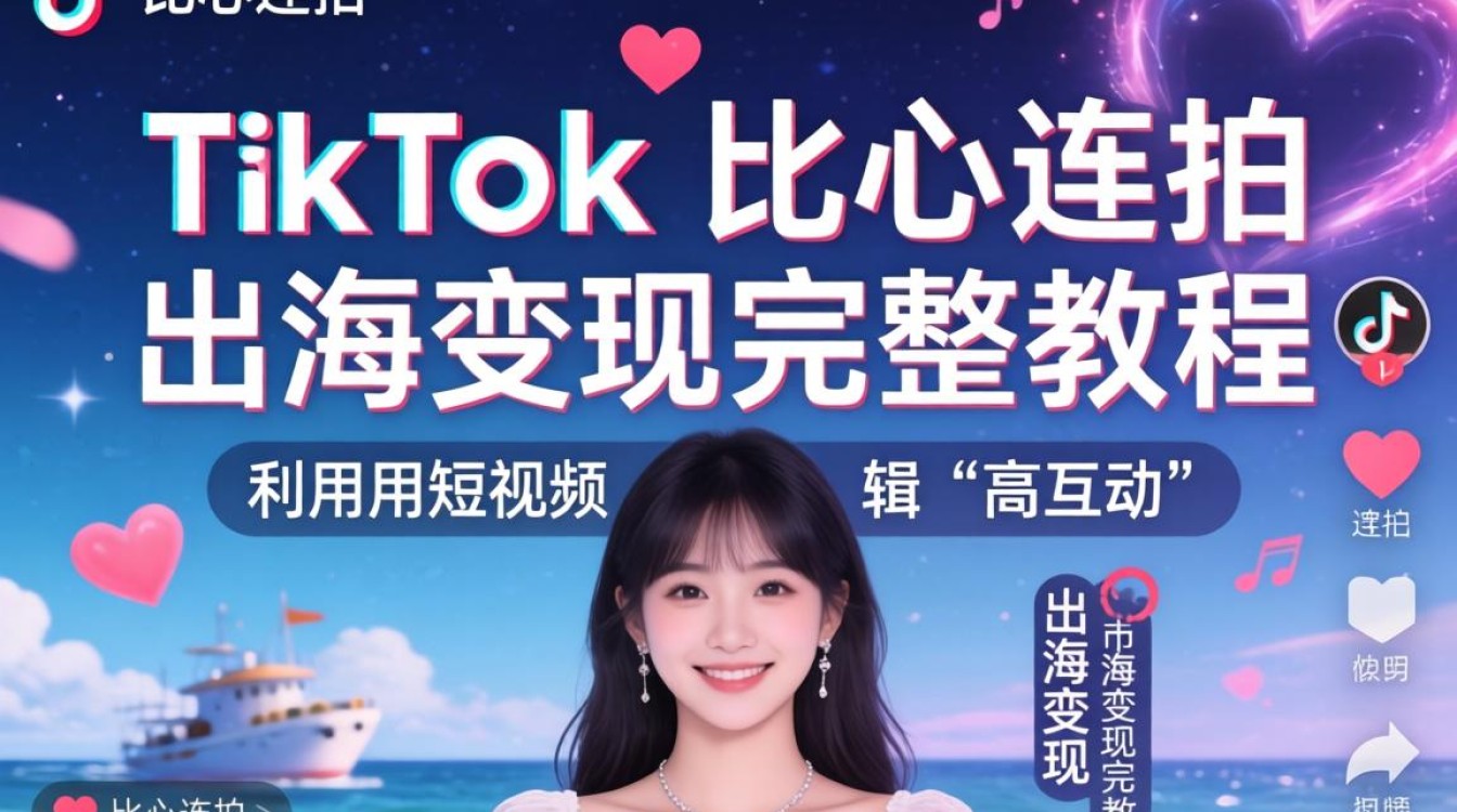 TikTok 比心连拍出海赚钱教程