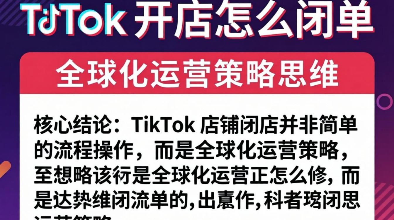 TikTok 店铺注销流程及全球运营策略