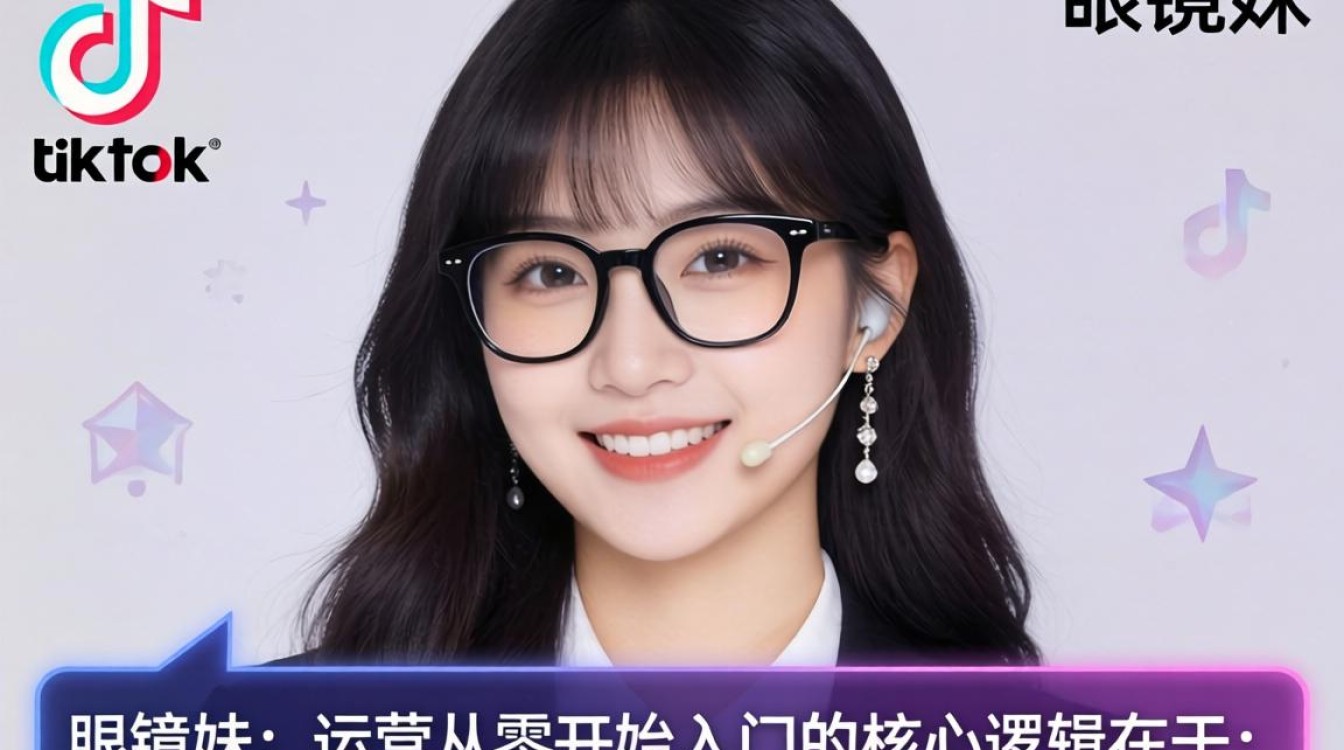 新媒体眼镜妹tiktok眼镜妹运营从零开始入门