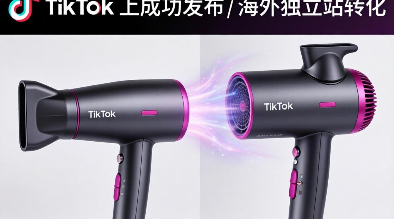 TikTok 发布吹风机独立站建站海外电商指南