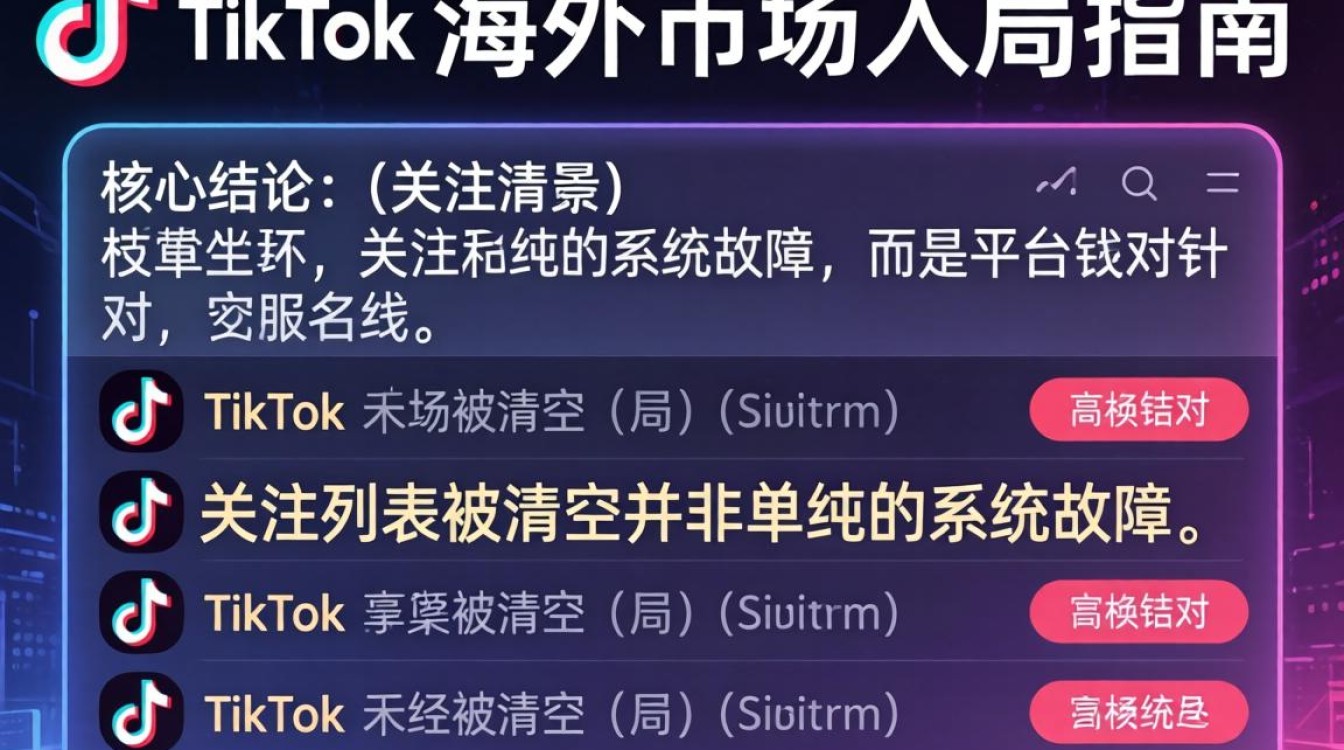 TikTok 关注列表被清空怎么办
