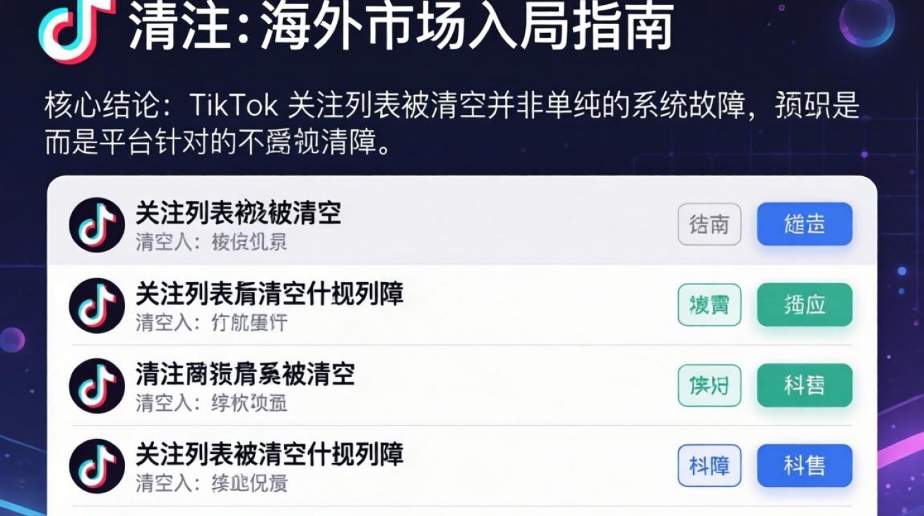 TikTok 关注列表被清空怎么办