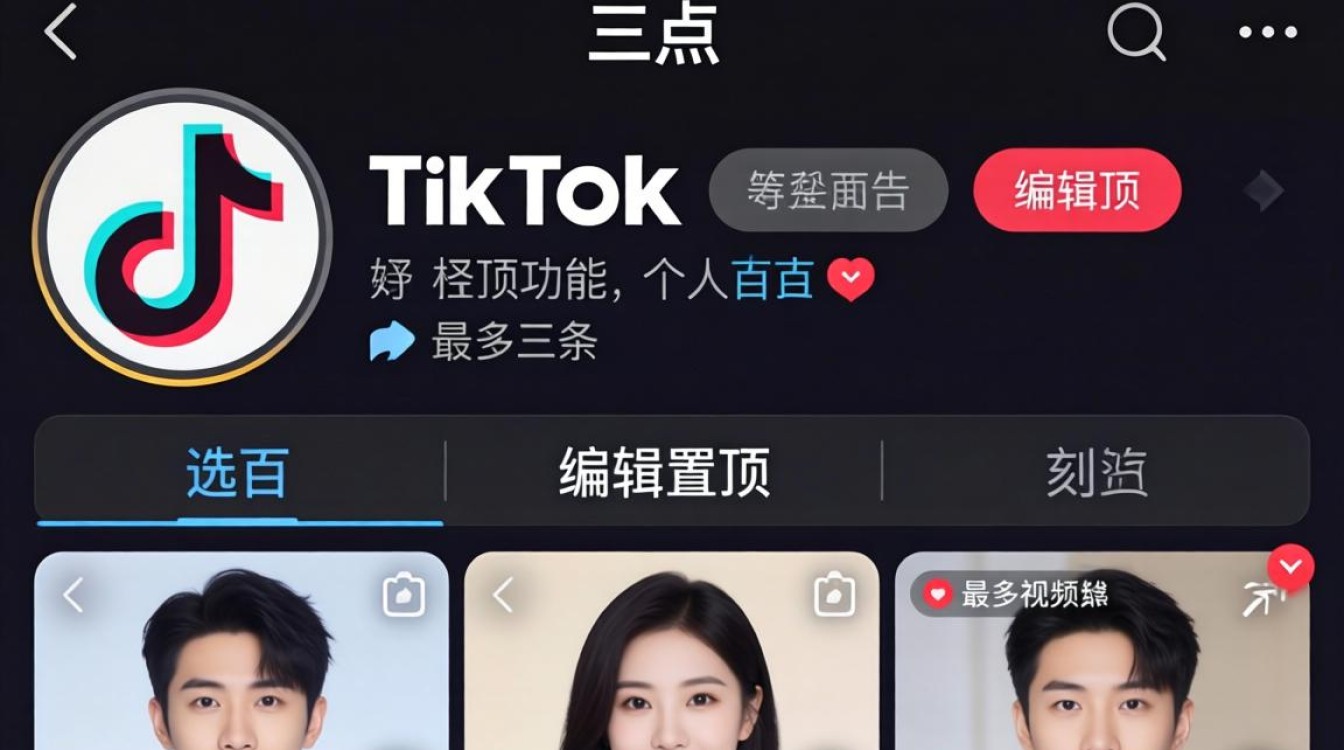 TikTok 的置顶在哪