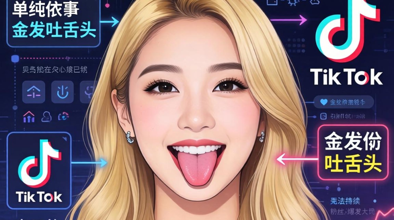 TikTok 金发吐舌头视频怎么火