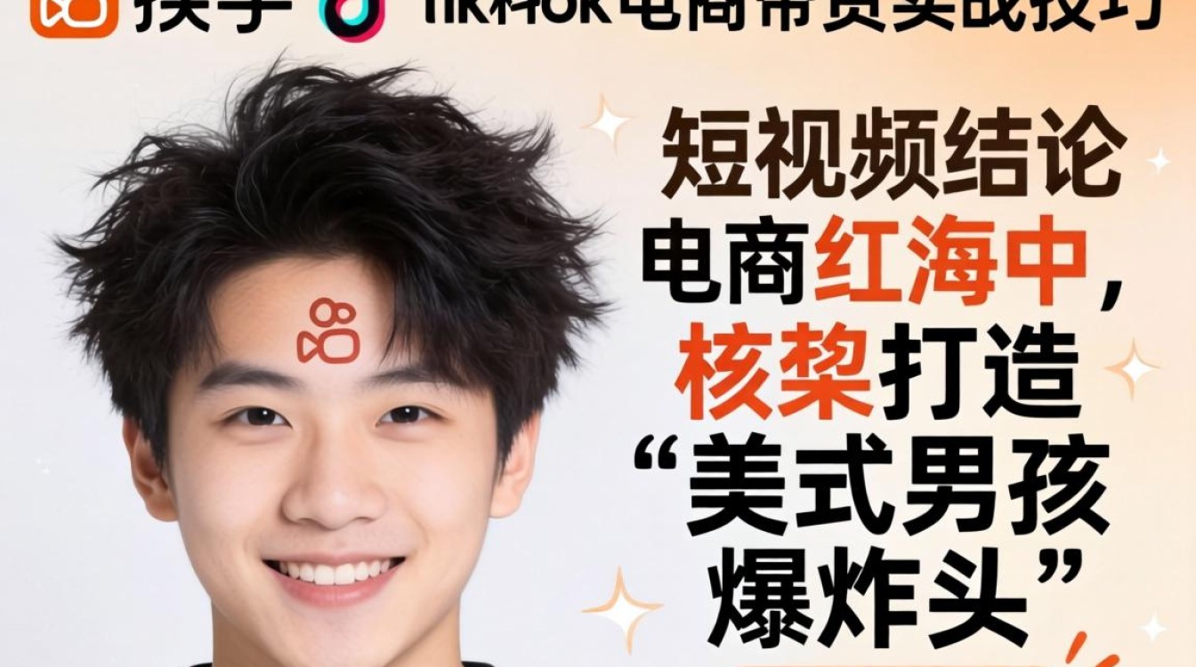 快手美式男孩爆炸头TikTok电商带货实战技巧