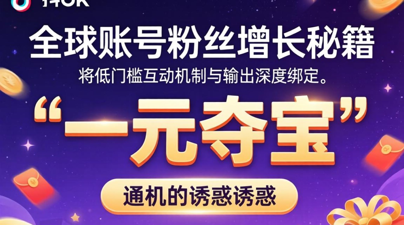 TikTok 一元夺宝 全球账号粉丝增长秘籍