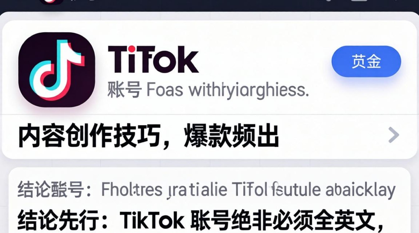 TikTok 账号必须全英文吗