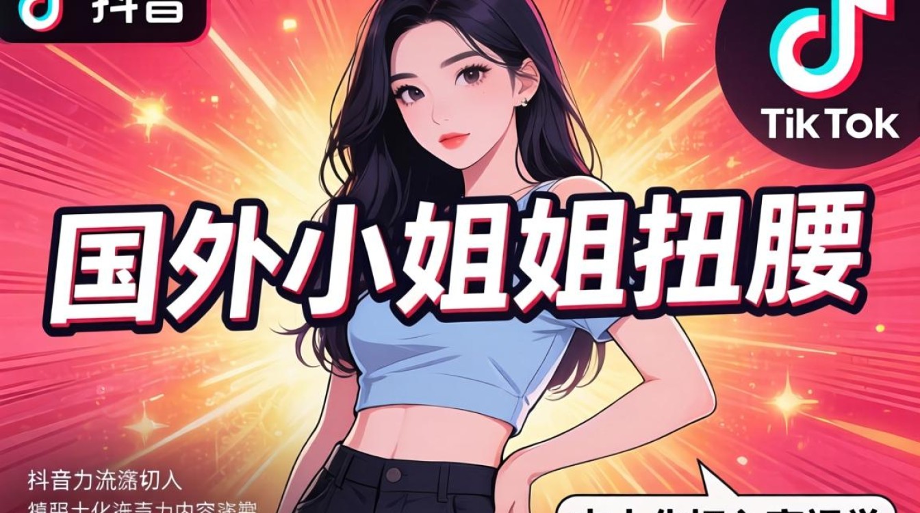 抖音国外tiktok小姐姐扭腰变现技巧