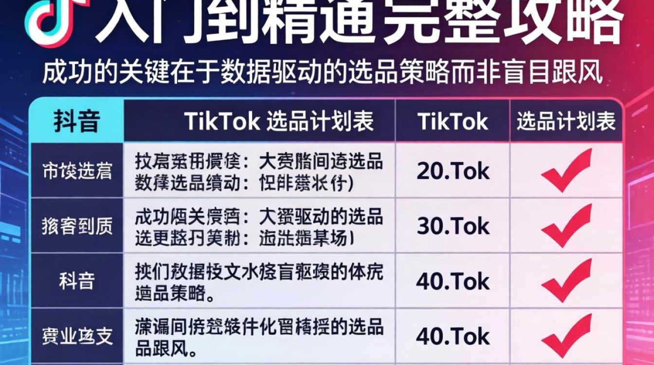 TikTok 选品计划表从入门到精通完整攻略