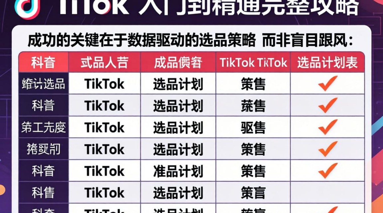 TikTok 选品计划表从入门到精通完整攻略