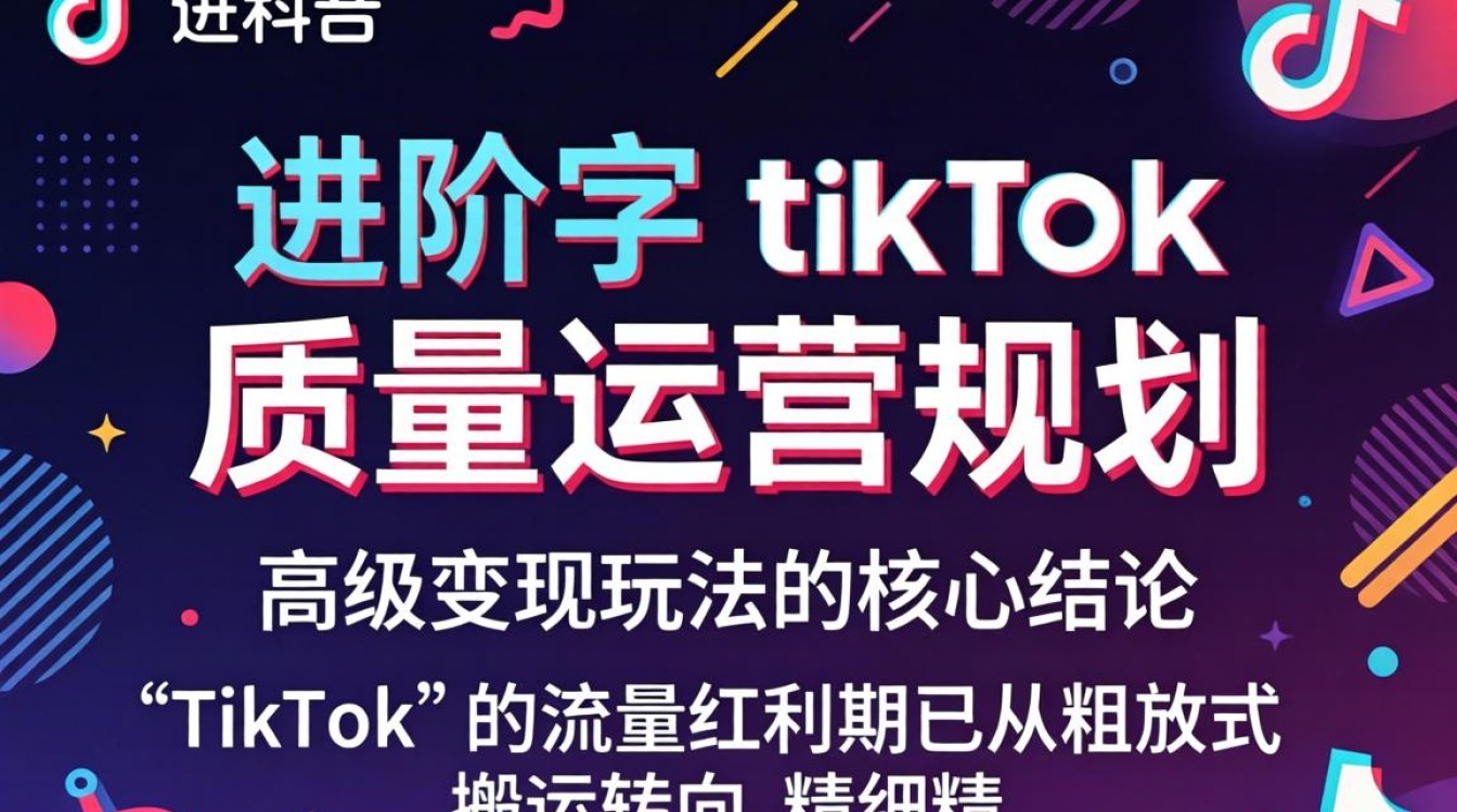 运营进阶 字节 tiktok质量运营规划 高级变现玩法