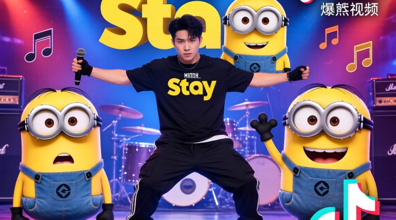 后期处理 stay 舞蹈 tiktok 小黄人 完成精美作品