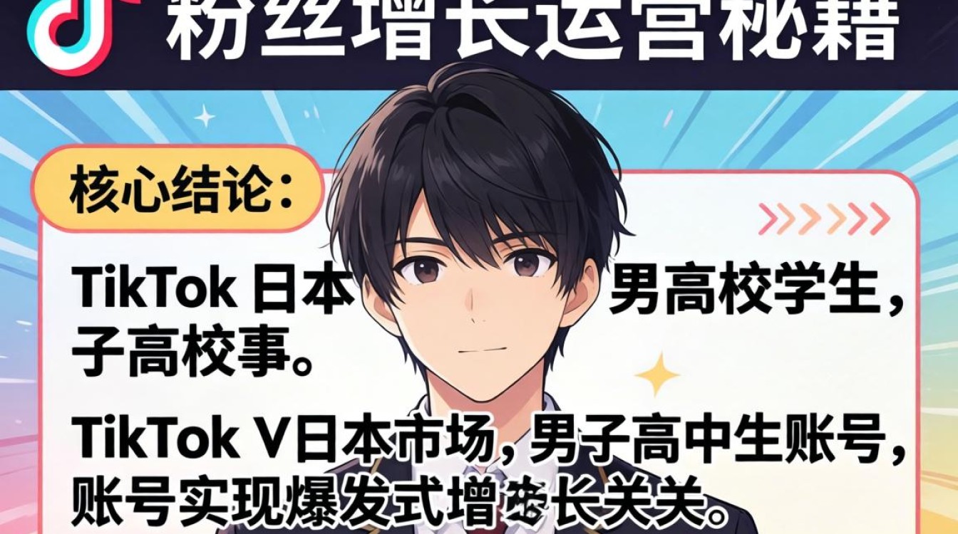 TikTok 日本男子高校生 粉丝增长运营秘籍