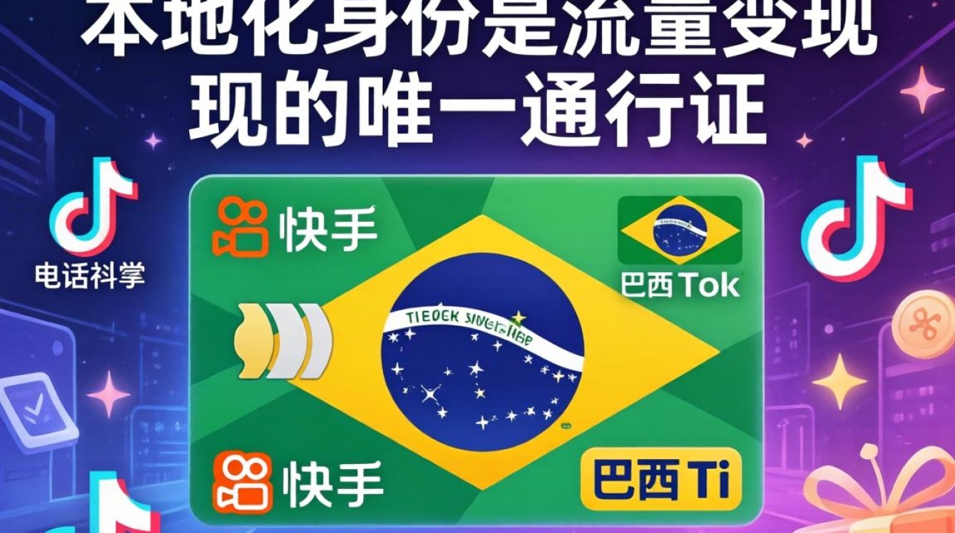 快手巴西TikTok电话卡变现方法新手必看