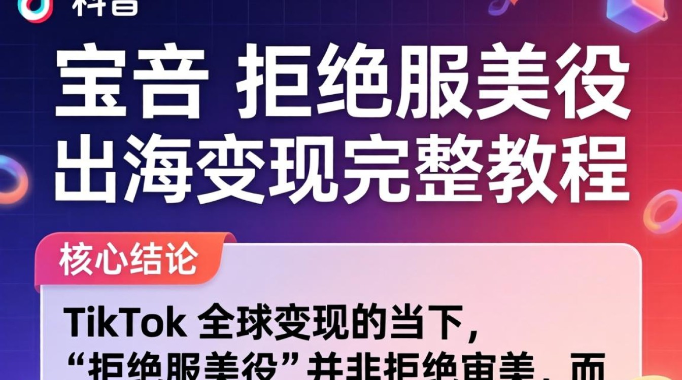 TikTok 拒绝服美役 出海变现完整教程