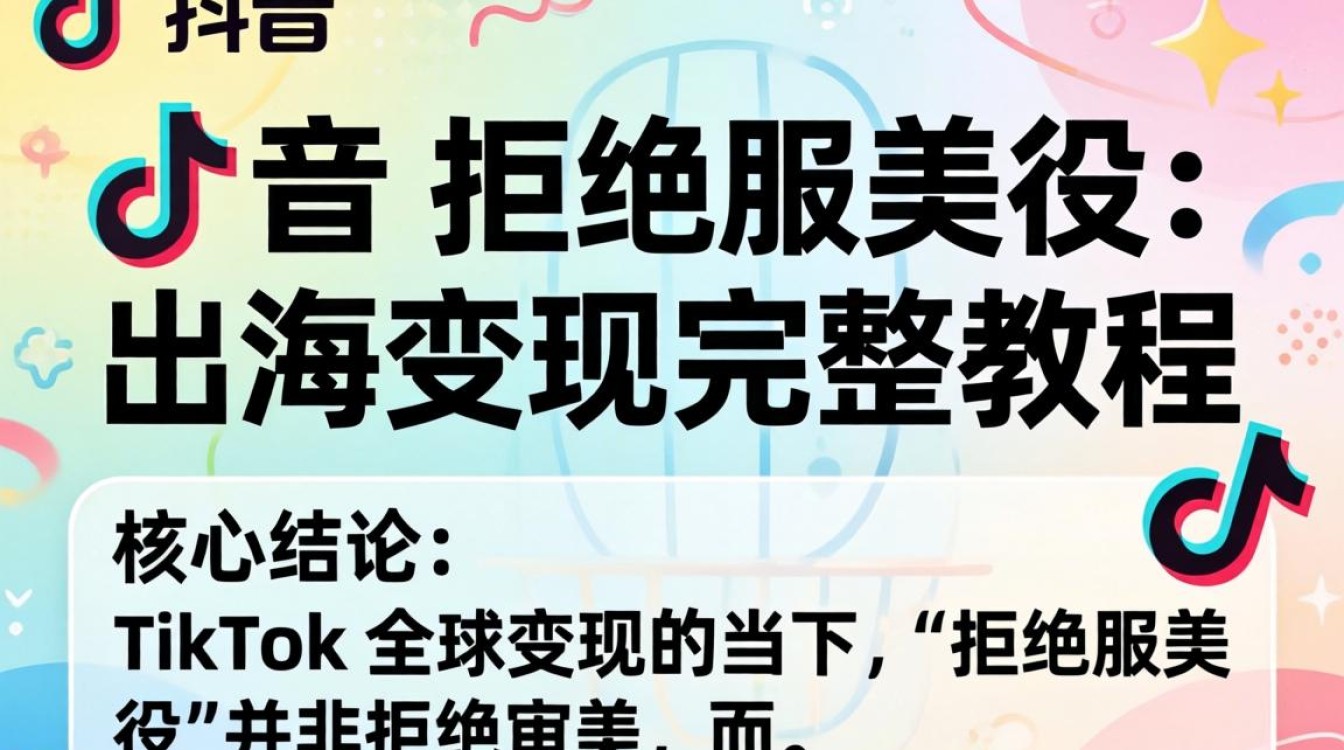 TikTok 拒绝服美役 出海变现完整教程