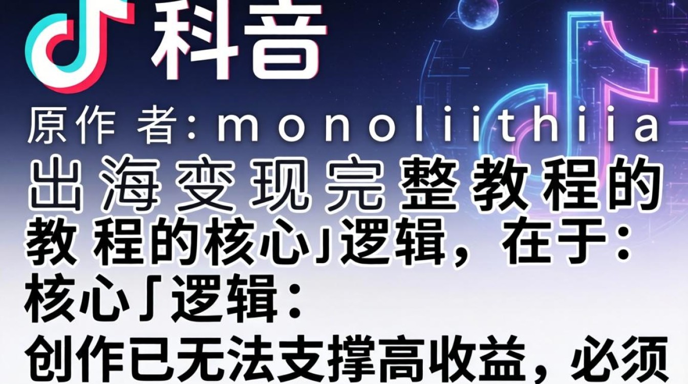 TikTok 原作者 monolithia 出海变现完整教程