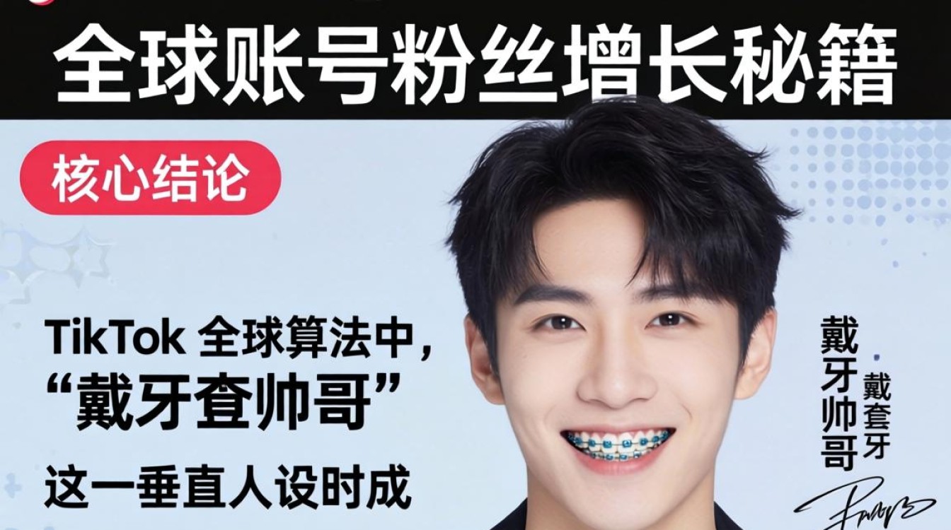 TikTok 戴牙套帅哥全球账号粉丝增长秘籍
