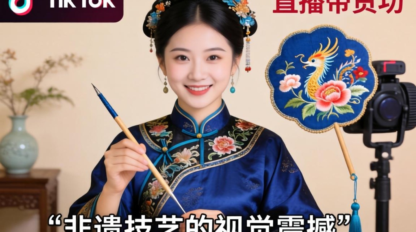 抖音中国双面绣tiktok直播带货玩法详解