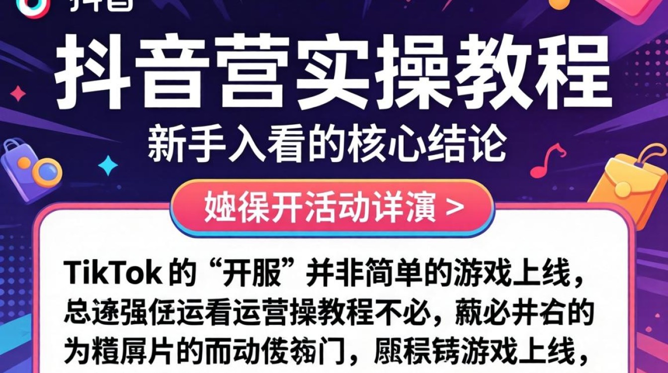 TikTok 开服活动详情运营实操教程新手入门必看