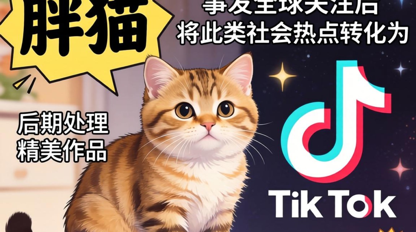 后期处理胖猫事件上tiktok完成精美作品