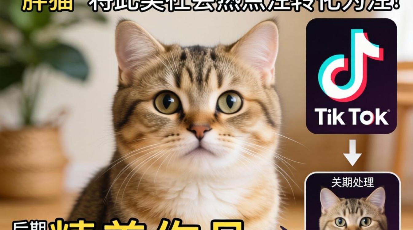 后期处理胖猫事件上tiktok完成精美作品