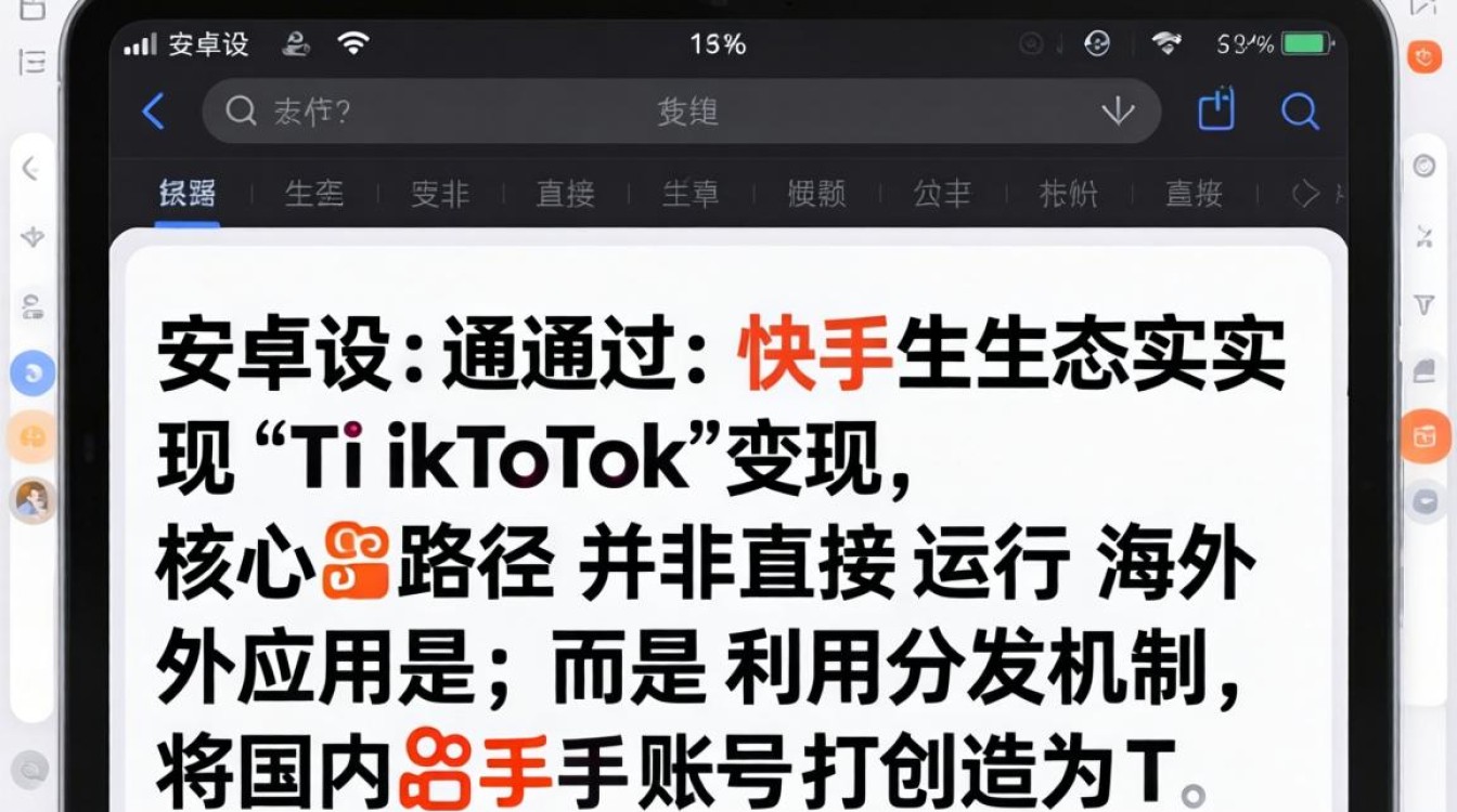 快手安卓机运行tiktok变现方法新手必看