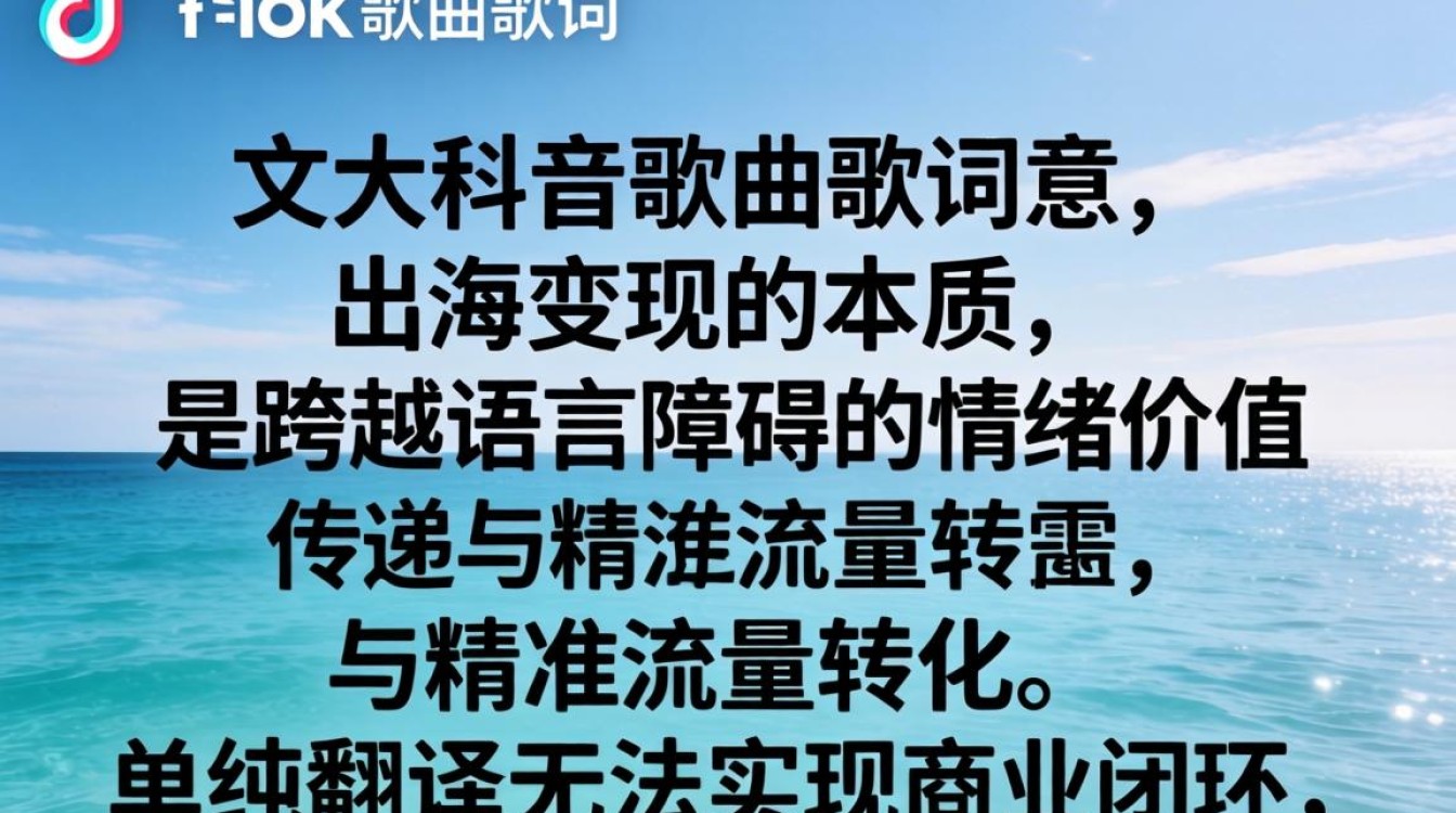 TikTok 歌曲歌词大意出海变现完整教程