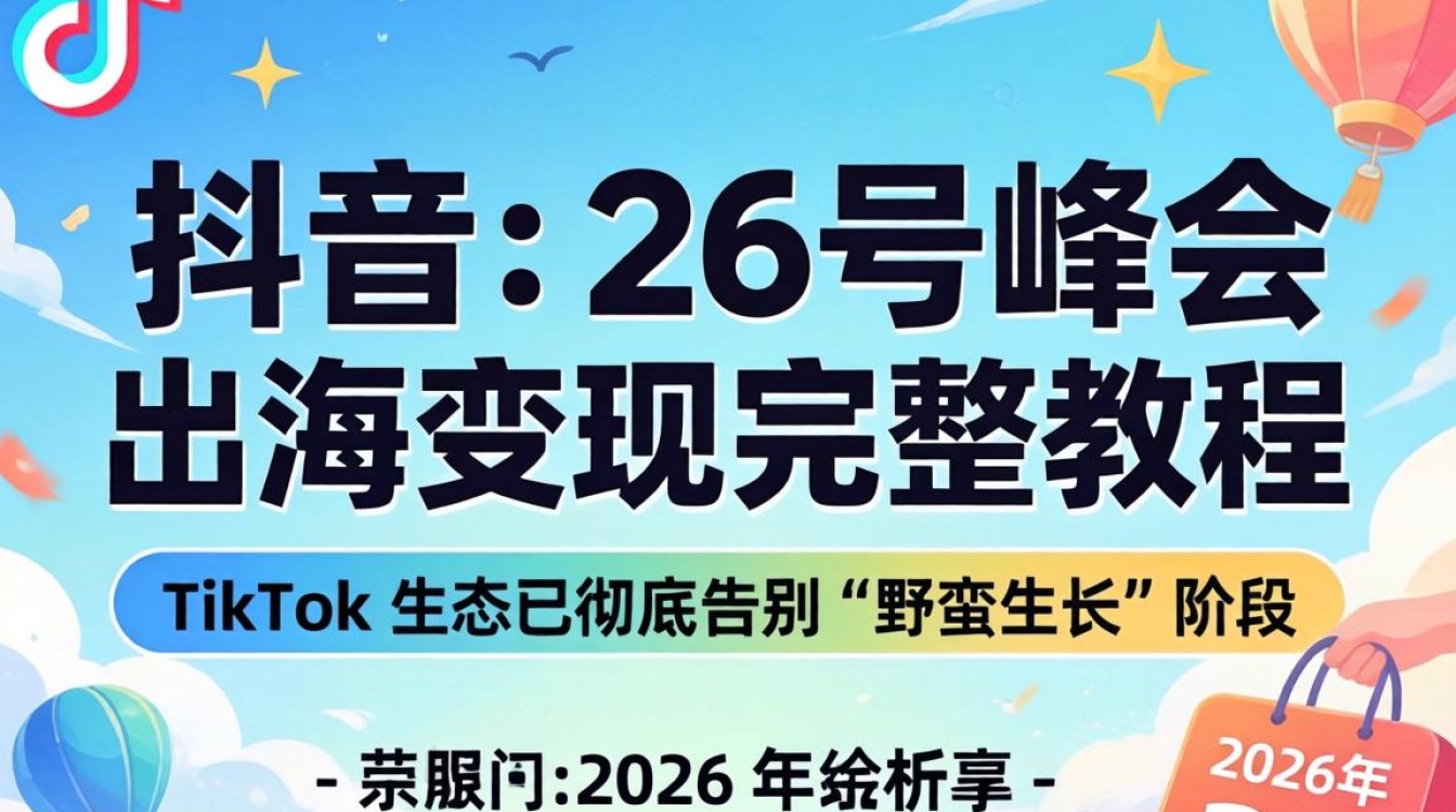 TikTok 26 号峰会出海变现完整教程