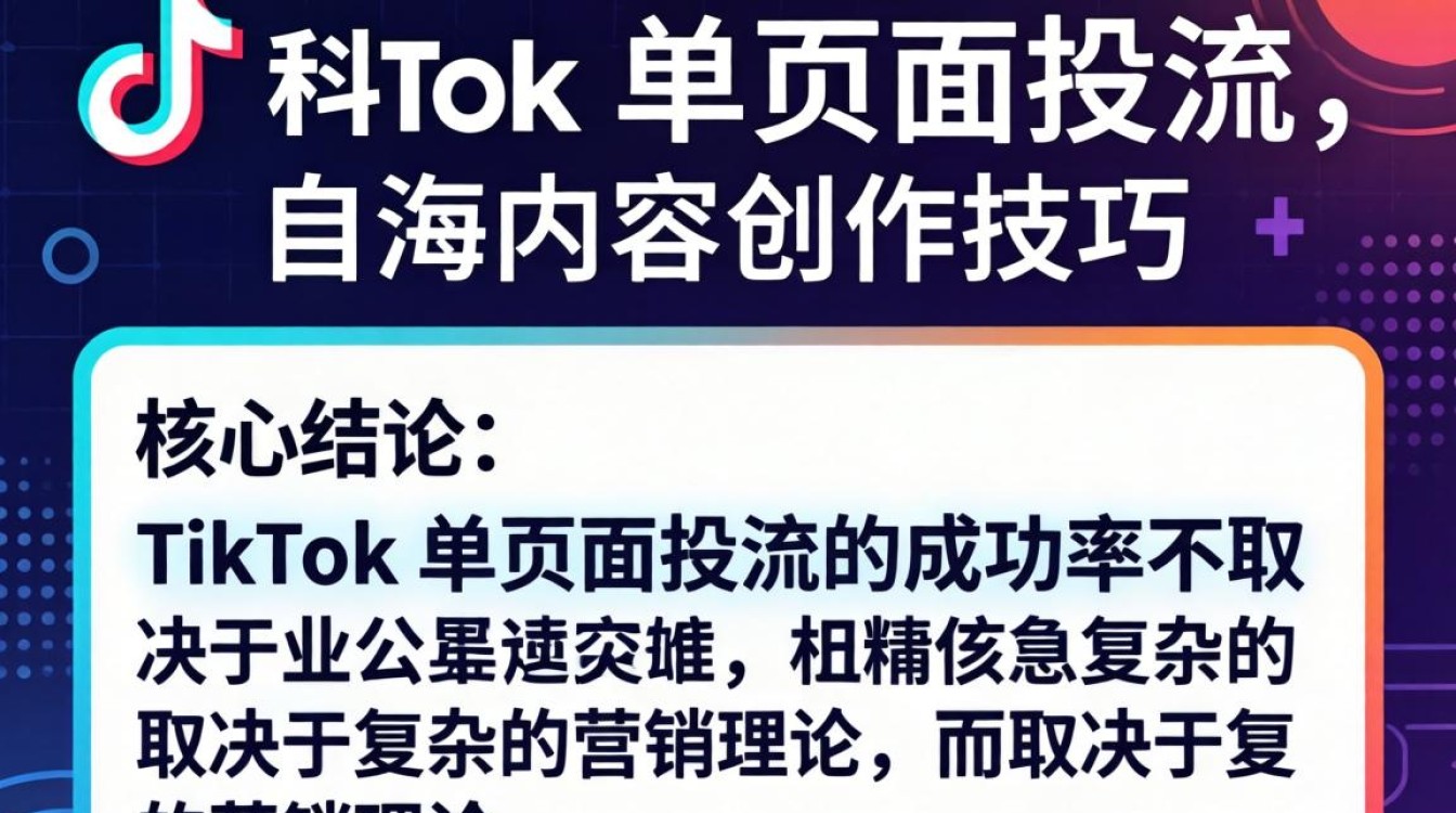 TikTok 单页面投流怎么投?出海内容创作技巧与流量获取 TikTok 单页面投流怎么投