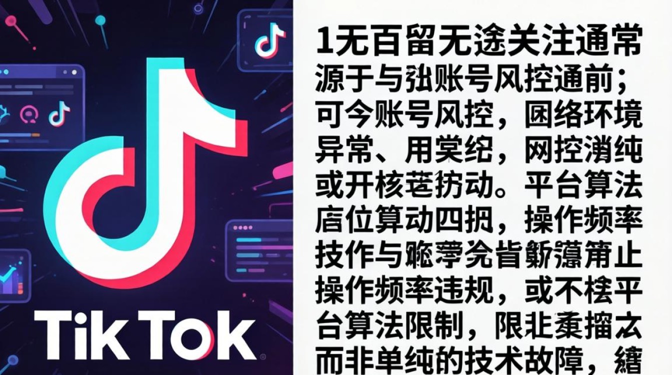 TikTok 关注失败原因及解决方案