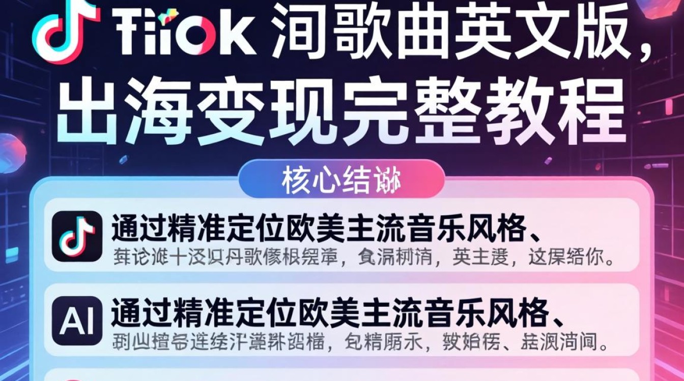 TikTok 歌曲英文版出海变现完整教程怎么做