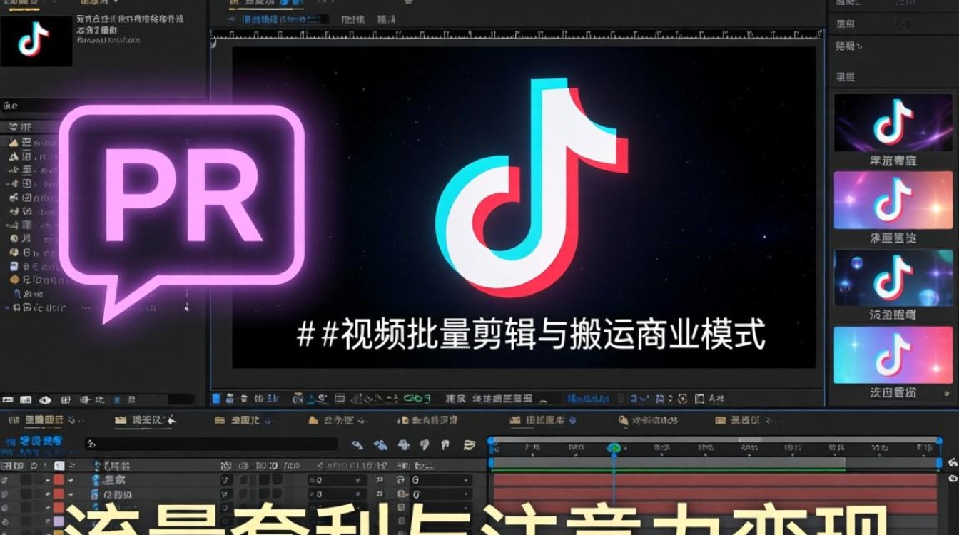 商业模式 pr 批量剪辑 tiktok 搬运怎么盈利