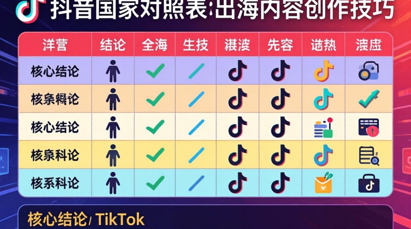 TikTok 国家对照表 出海内容创作技巧
