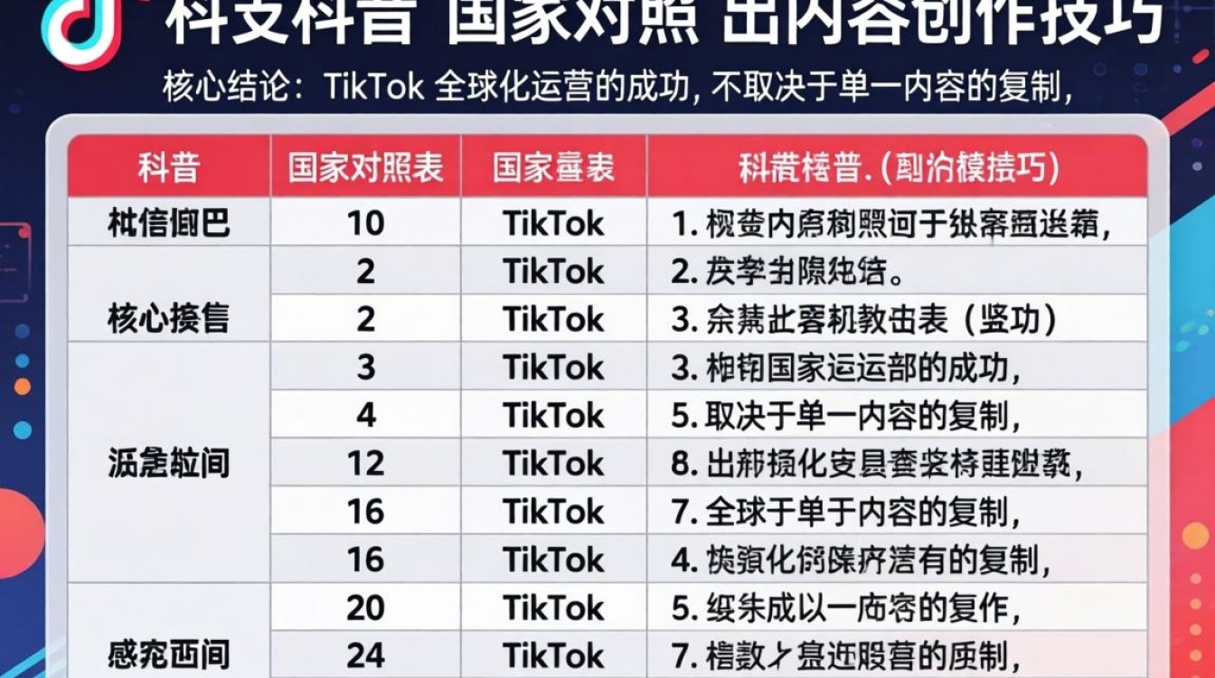 TikTok 国家对照表 出海内容创作技巧