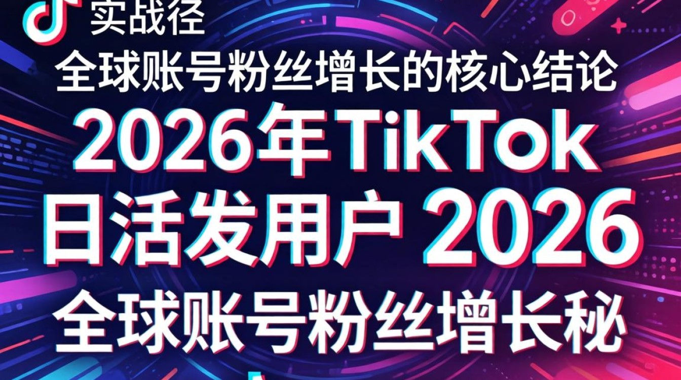 TikTok 日活跃用户 2026 全球账号粉丝增长秘籍