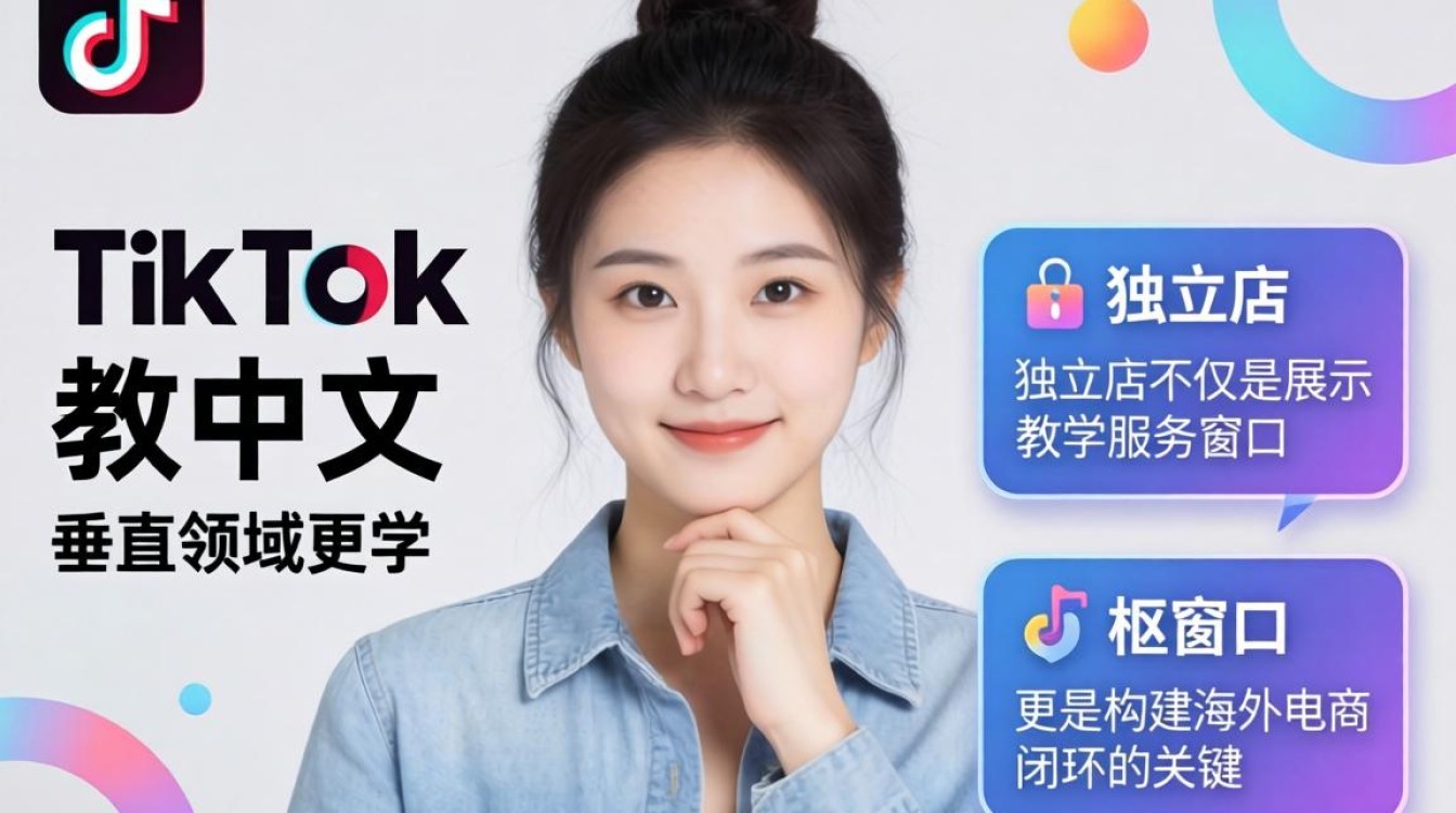 TikTok 教中文的女生独立站怎么建
