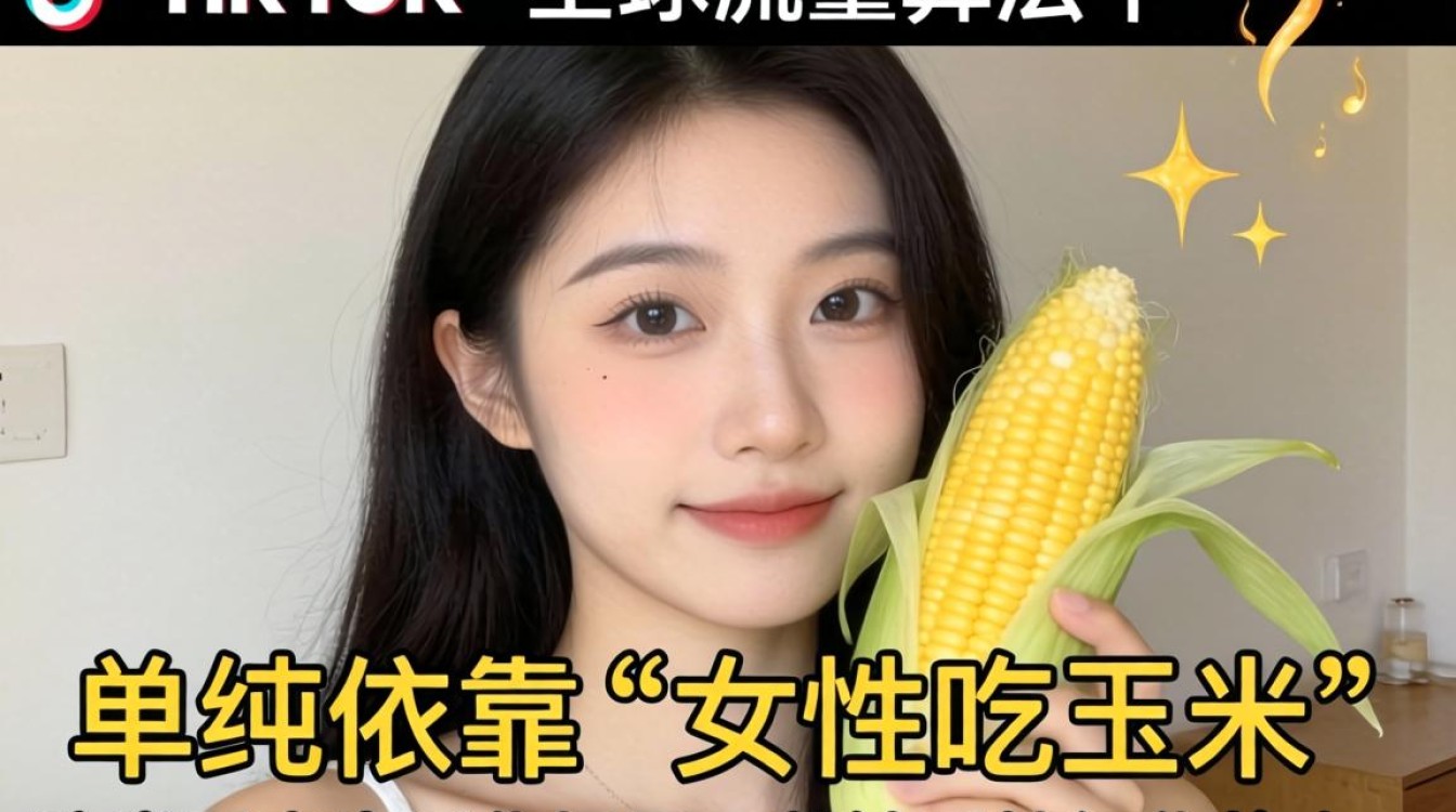 TikTok 女的吃玉米视频怎么火