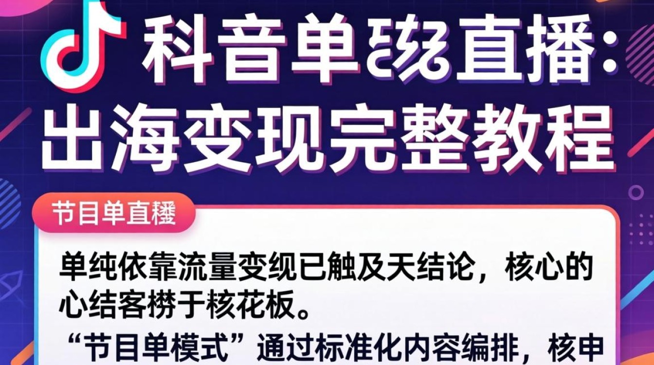 TikTok 节目单直播出海变现完整教程怎么做